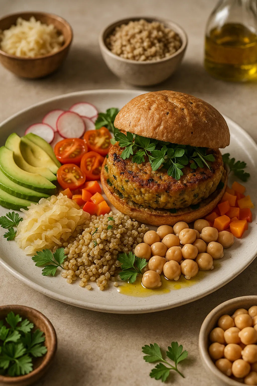 Quinoa Chickpea Burgers