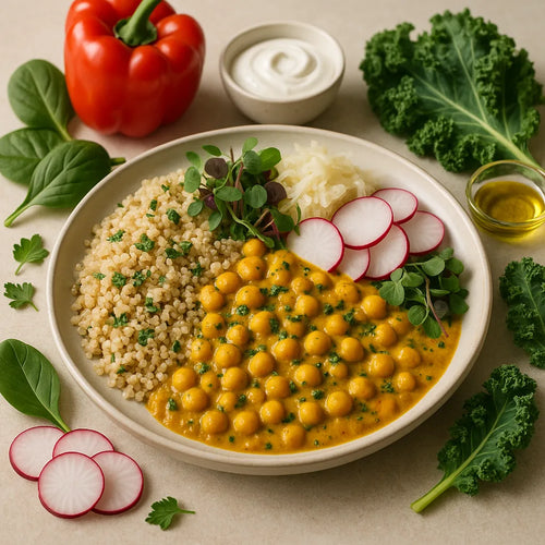 Quinoa-Kichererbsen-Curry-Schüssel