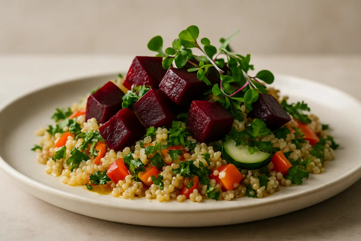 Quinoa salad with beetroot