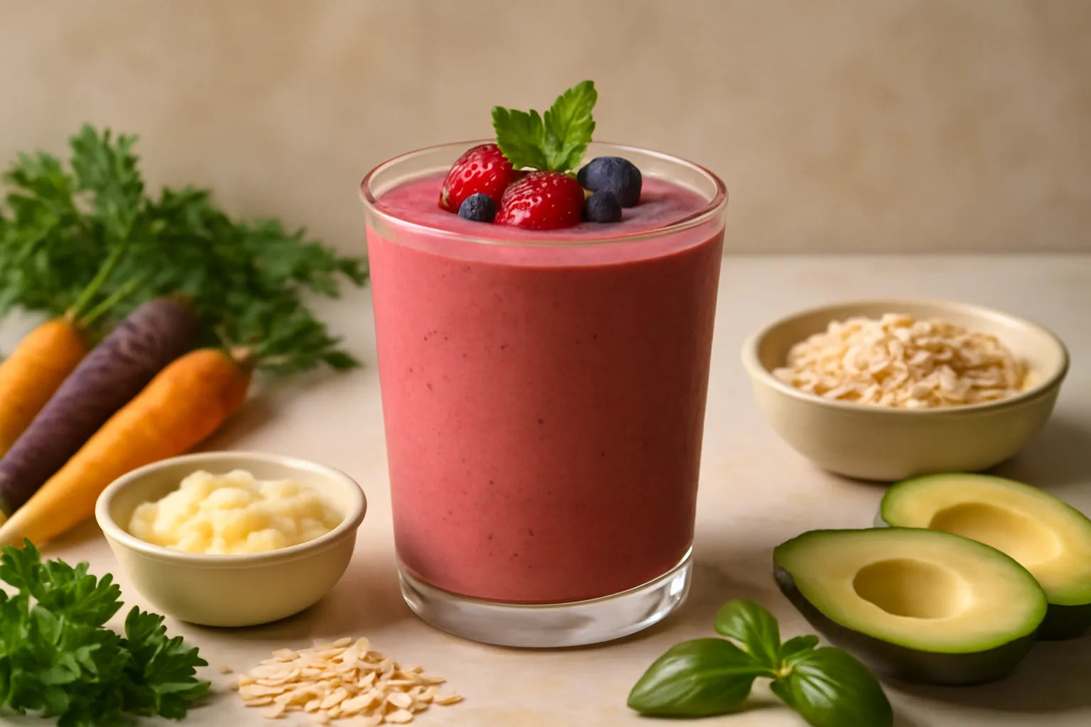 Red berry kefir shake