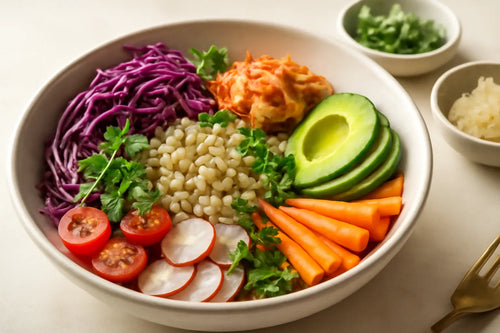 Red cabbage barley bowl