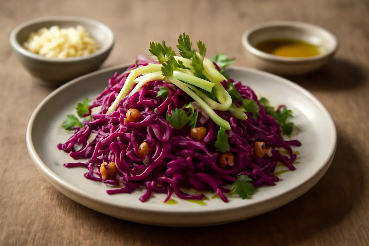 Red cabbage salad with apple
