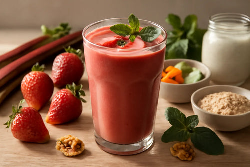 Rhubarb strawberry smoothie
