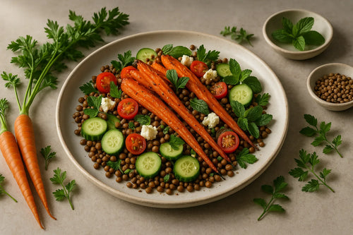 Roasted Carrot, Lentil & Feta Salad