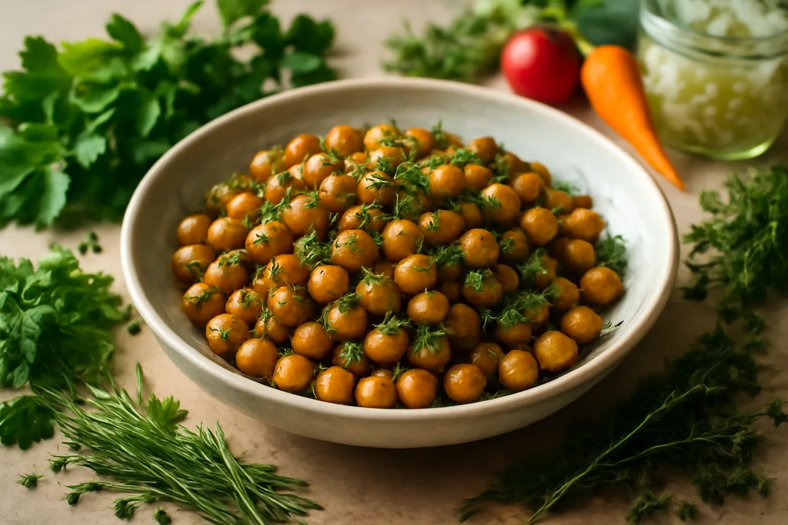 Roasted chickpeas with German herbs