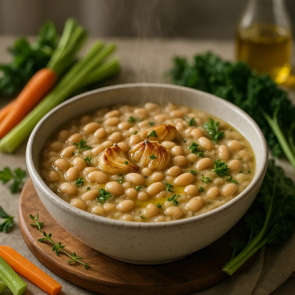 Roasted Garlic White Bean Stew