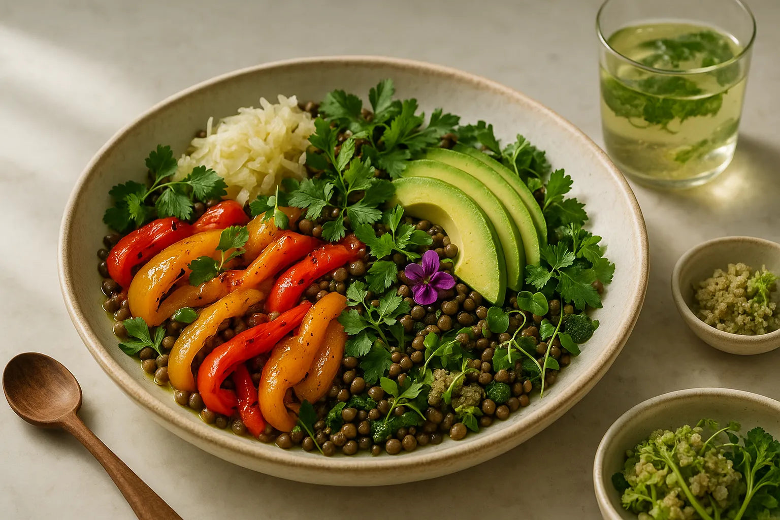 Roasted Pepper Lentil Salad