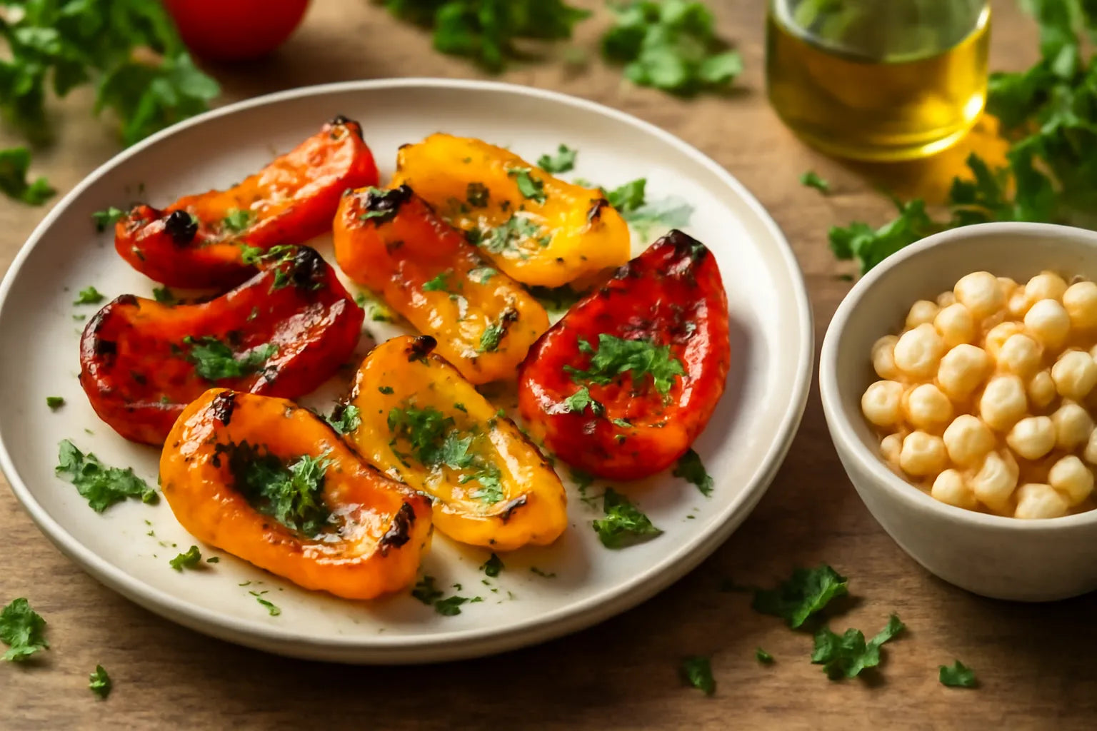 Geroosterde paprika's met witte bonen