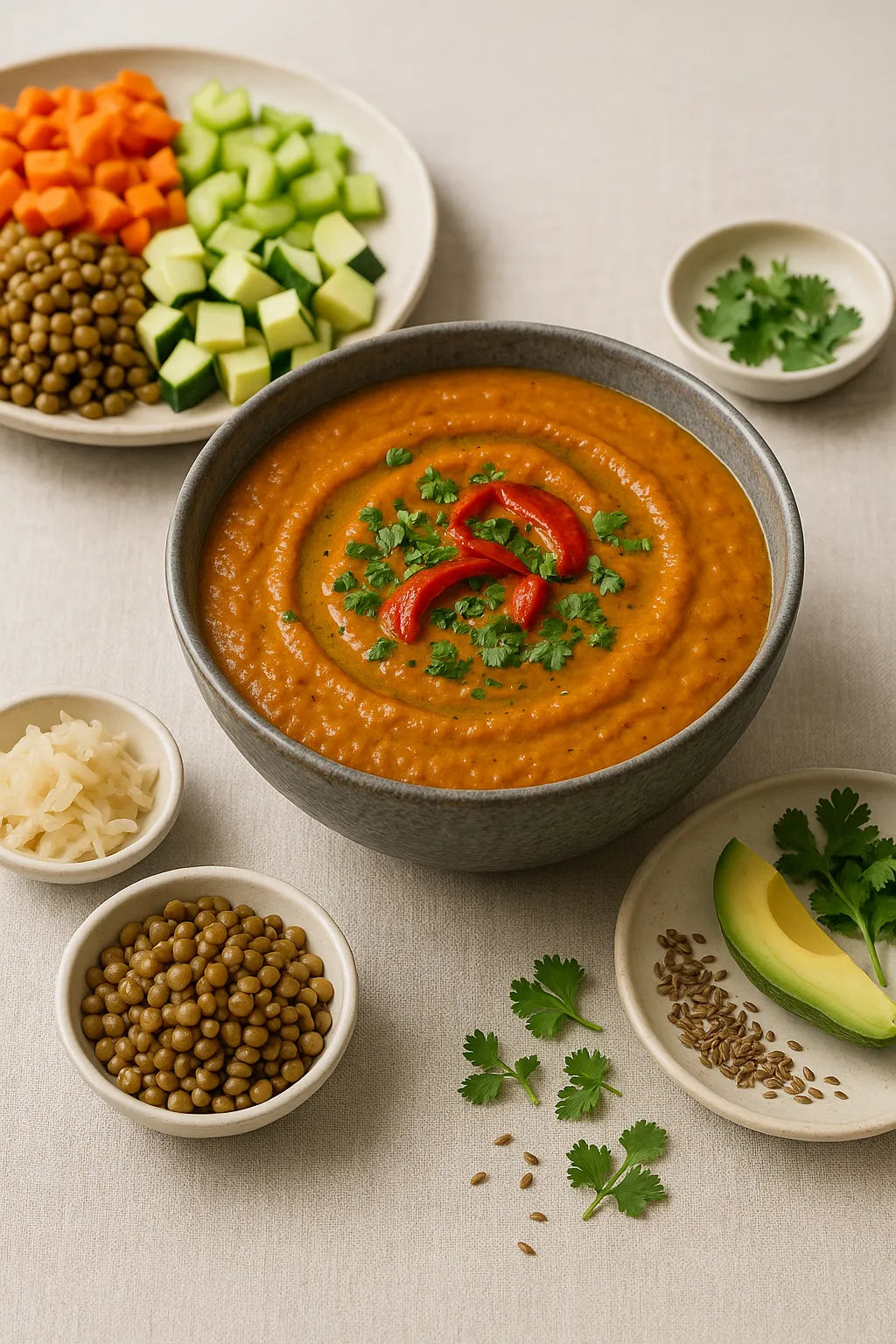 Roasted Red Pepper Lentil Soup