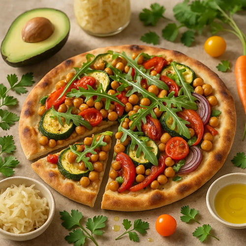 Roasted Vegetable Chickpea Flatbread
