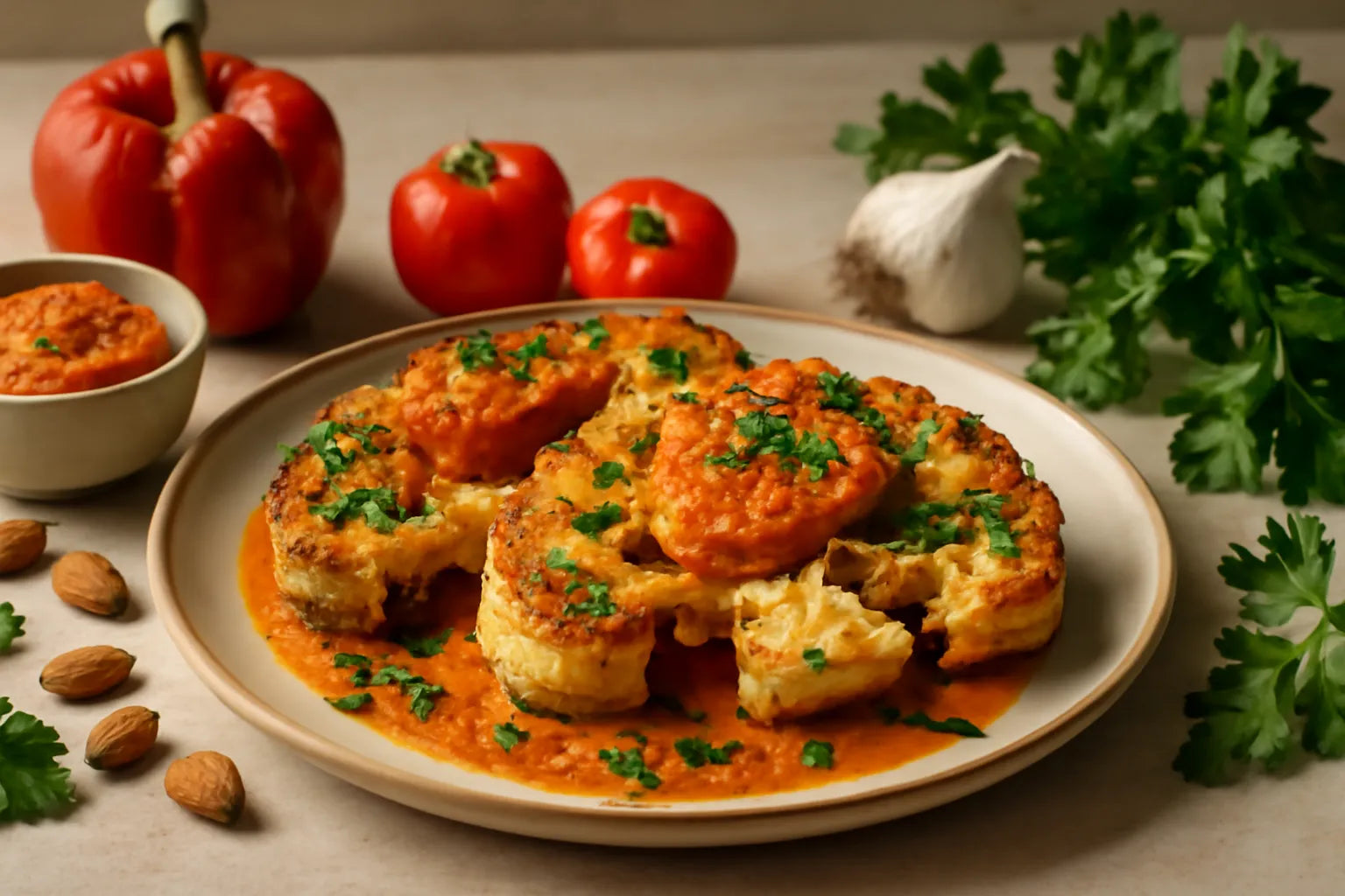Romesco cauliflower steaks