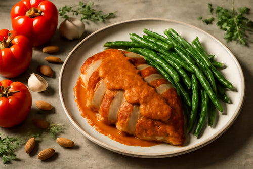 {"type":"root","children":[{"type":"paragraph","children":[{"type":"text","value":"Romesco kip met sperziebonen"}]}]}