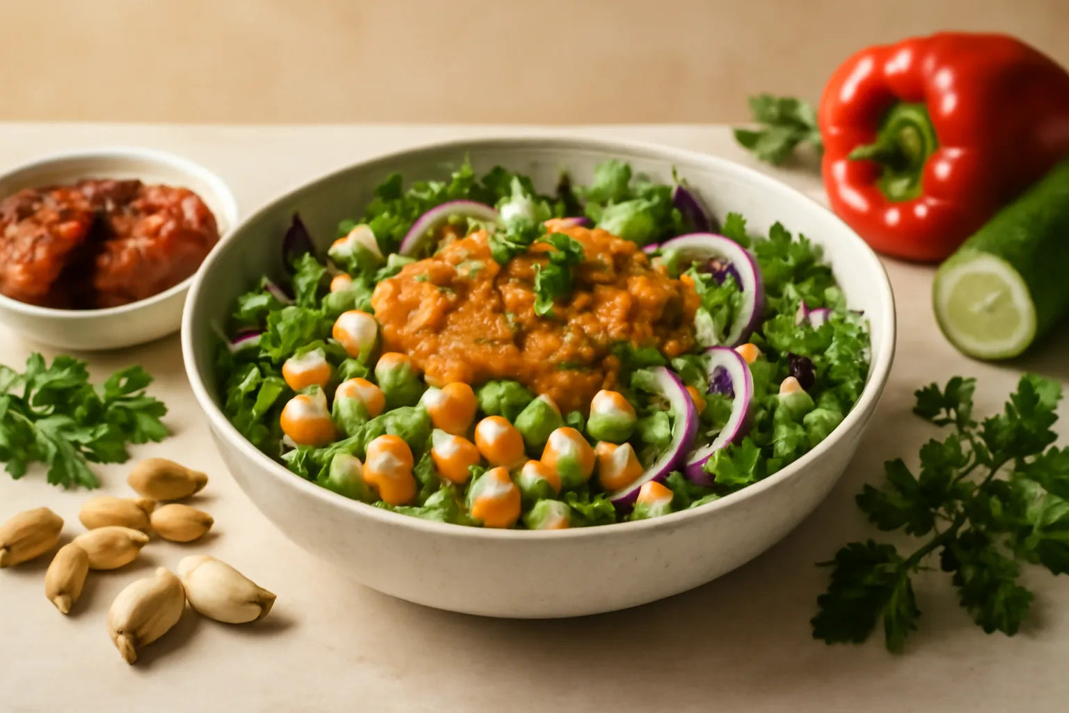 Romesco kikkererwtensalade