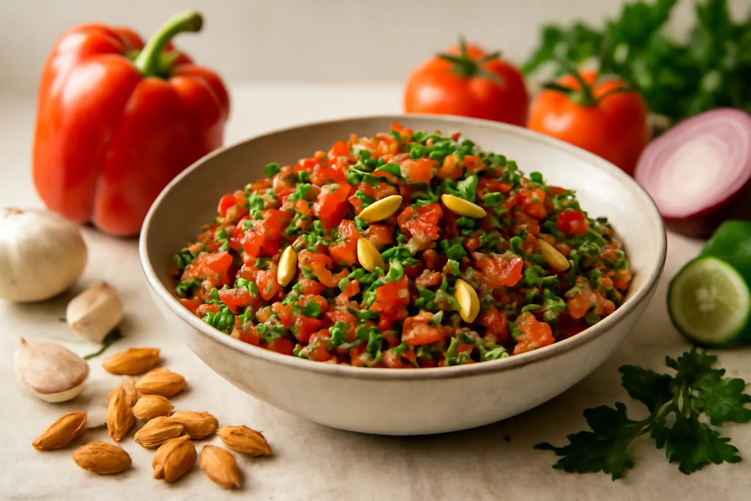 Romesco-linzensalade