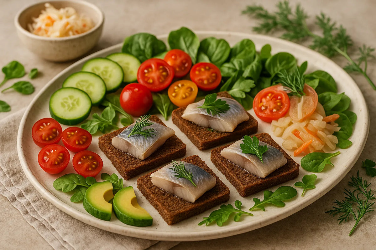 Rye bread bites with herring