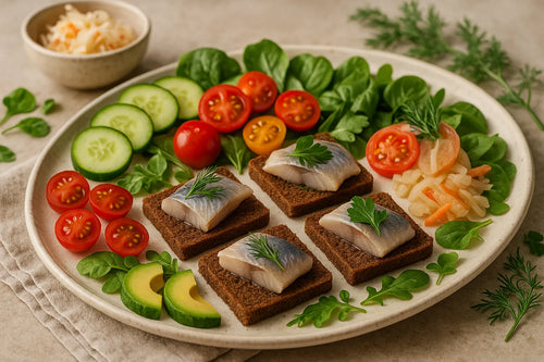 Rye bread bites with herring