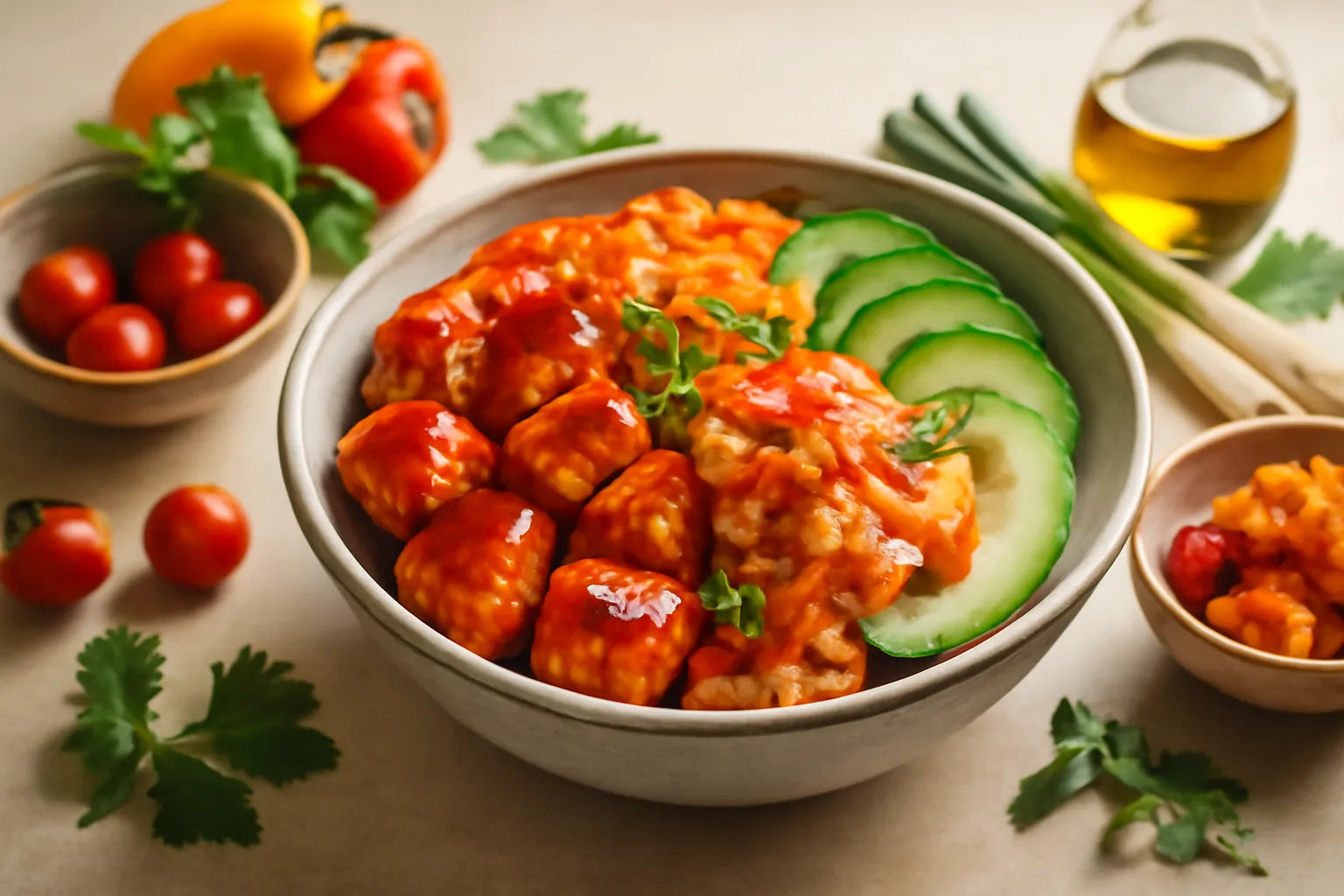 Salmon Kimchi Gochujang Pokebowl
