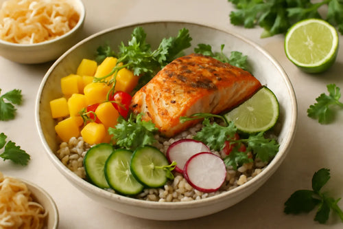 Salmon Mango Chili Lime Pokebowl