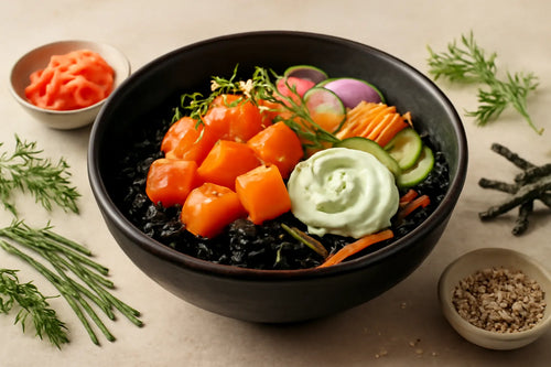 Salmon Seaweed Wasabi Yogurt Pokebowl