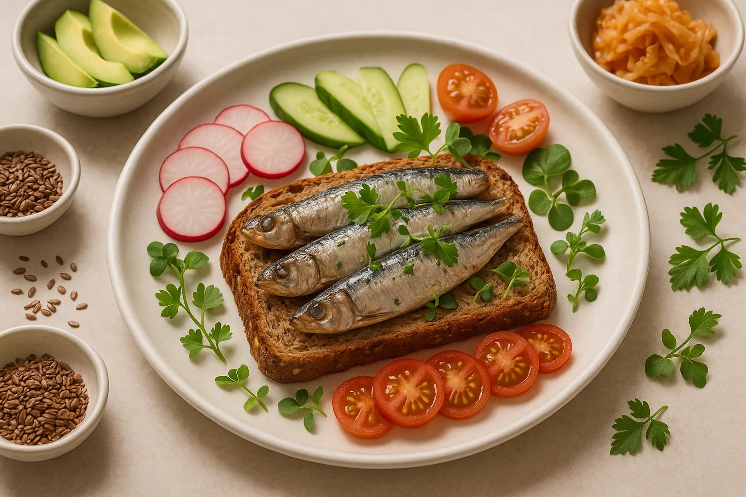 Sardines on whole-grain toast