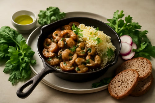 Sauerkraut and mushroom skillet