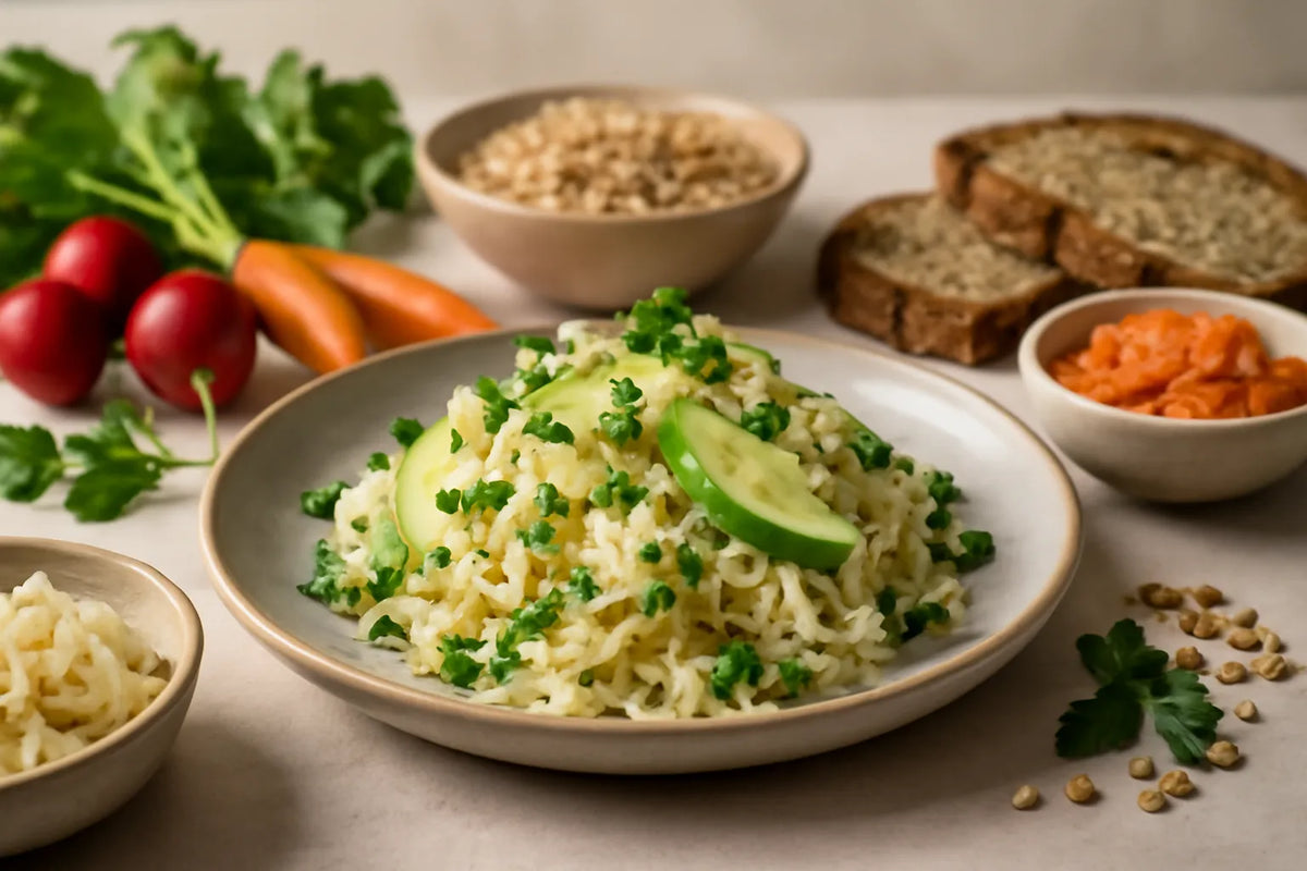 Sauerkraut salad with apple and parsley