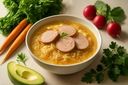 Sauerkraut soup with lean turkey sausage
