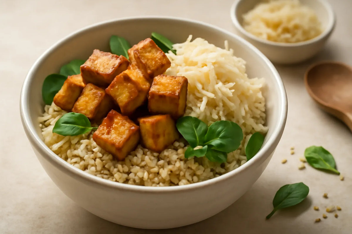 Sauerkraut Tofu Quinoa Bowl
