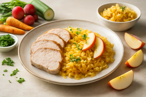 Sauerkraut with apple and lean pork loin