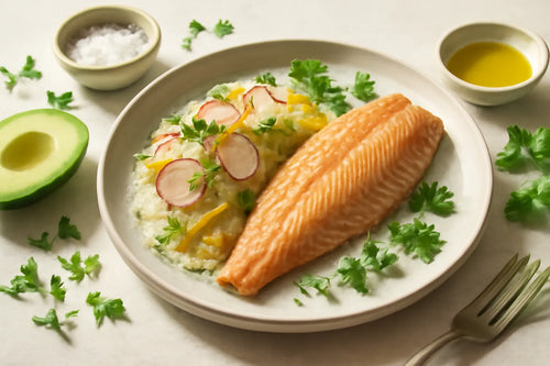 Sauerkraut with smoked trout