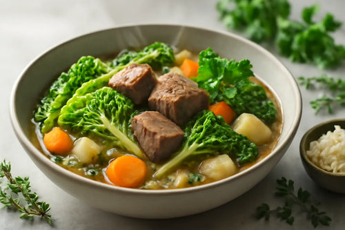 Savoy cabbage stew with lean beef
