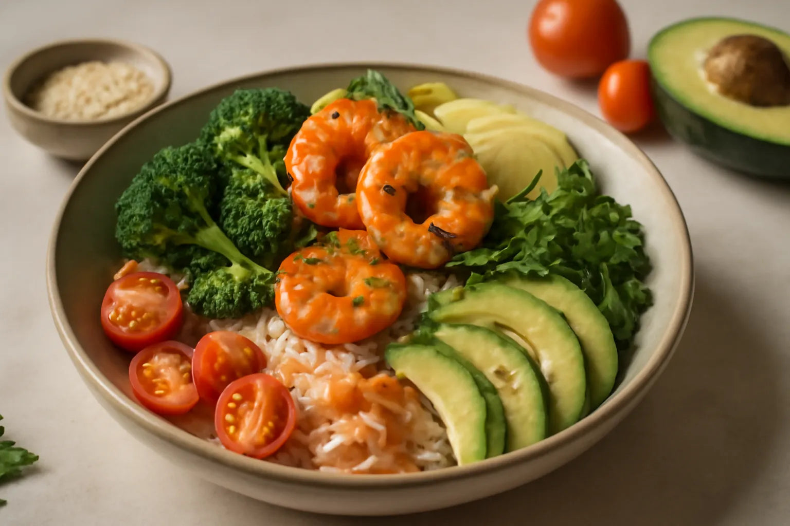 Shrimp Broccoli Ginger Soy Pokebowl
