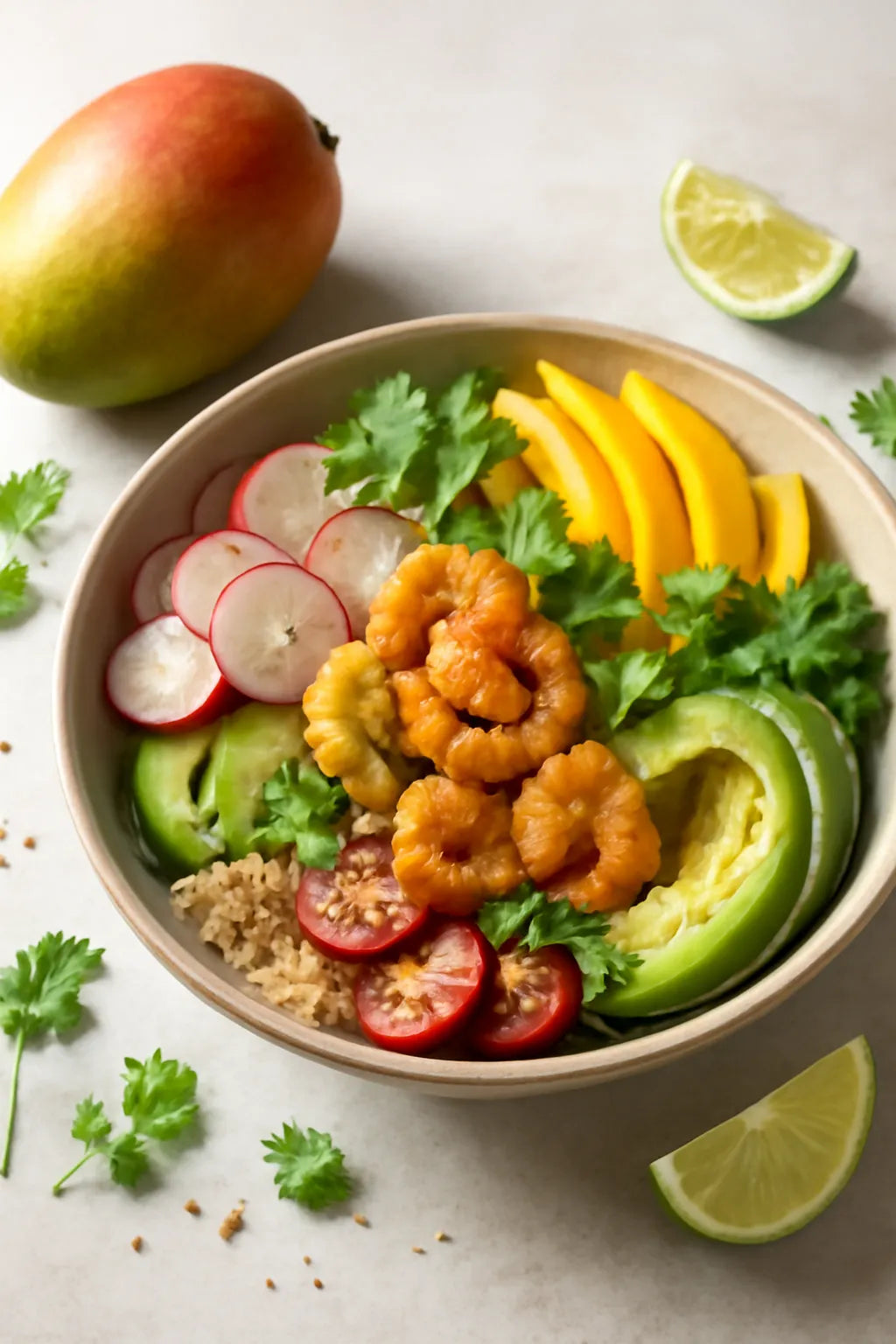 Shrimp Mango Coriander Lime Pokebowl