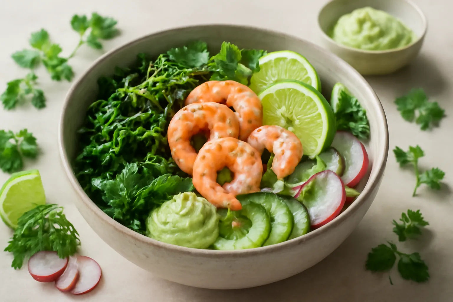 Shrimp Seaweed Wasabi Lime Pokebowl