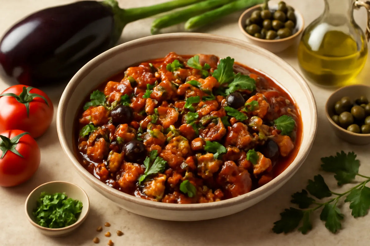 Caponata siciliana de berenjena