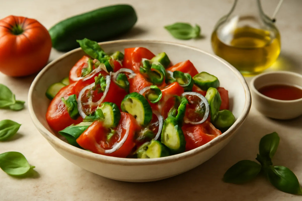Insalata siciliana di pomodori e cetrioli