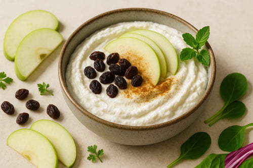 Skyr with apple, raisins and cinnamon