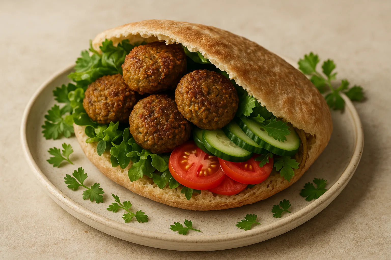 Sourdough Pita with Lentil Falafel