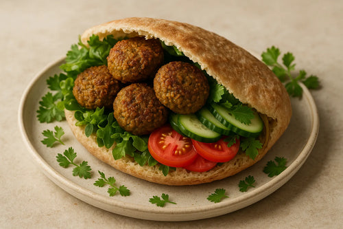 Sourdough Pita with Lentil Falafel