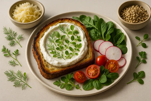 Tostada de masa madre con labneh de kéfir