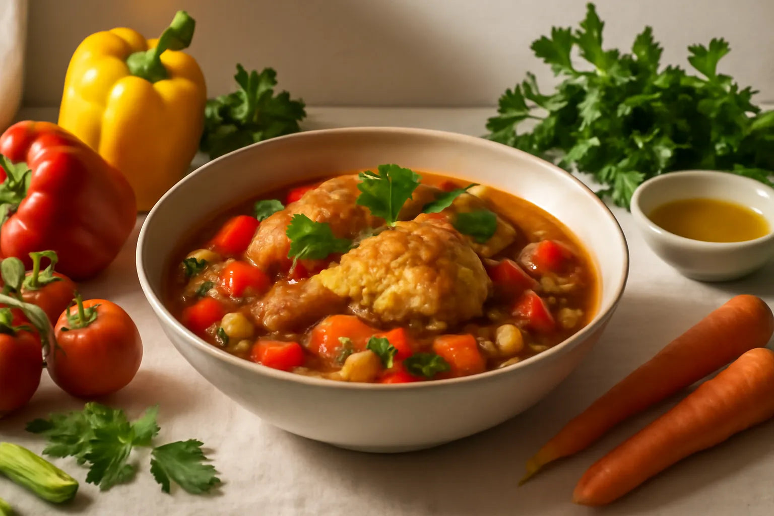 Spanish chicken stew with vegetables