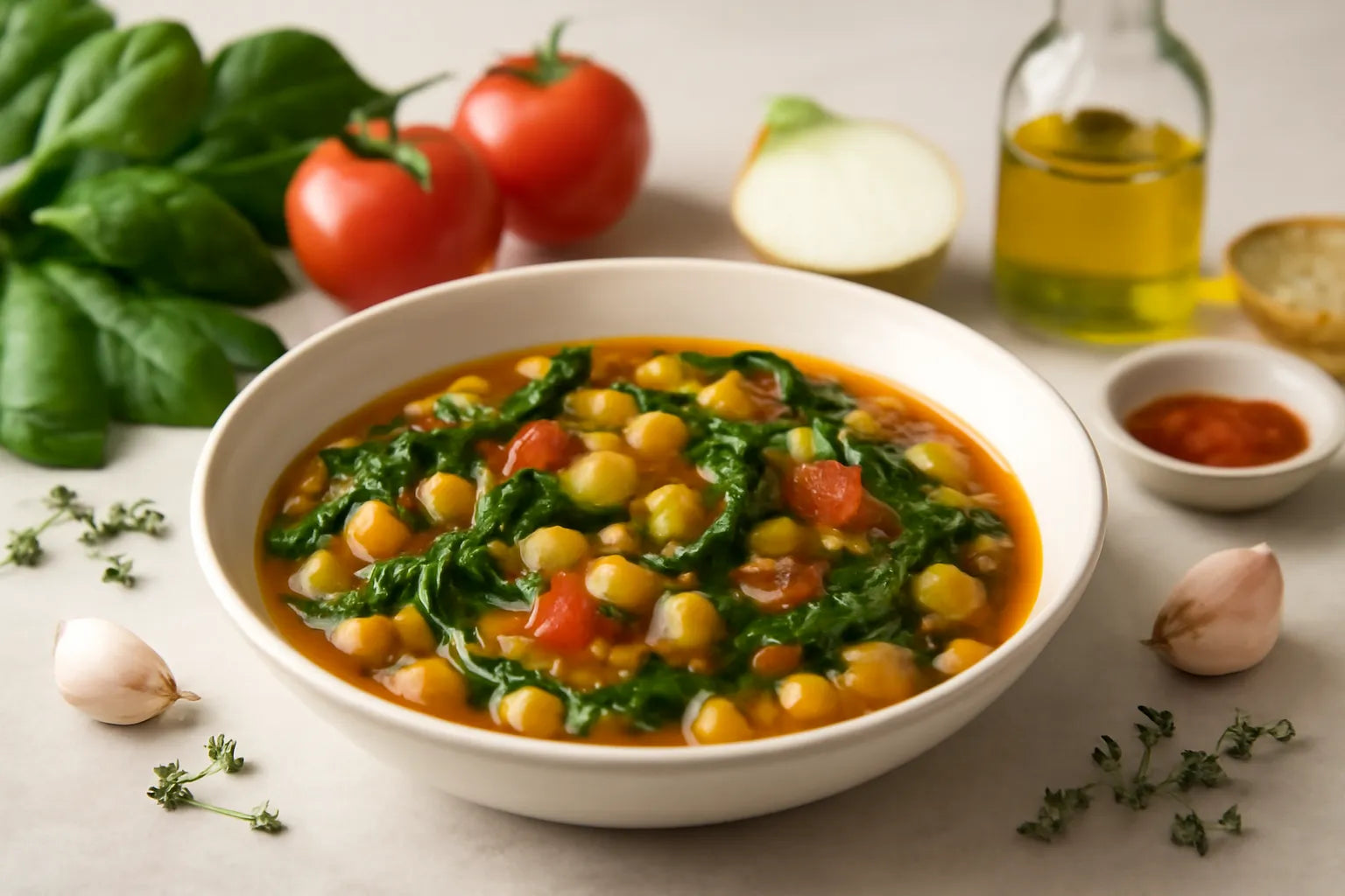Spanish chickpea and spinach stew