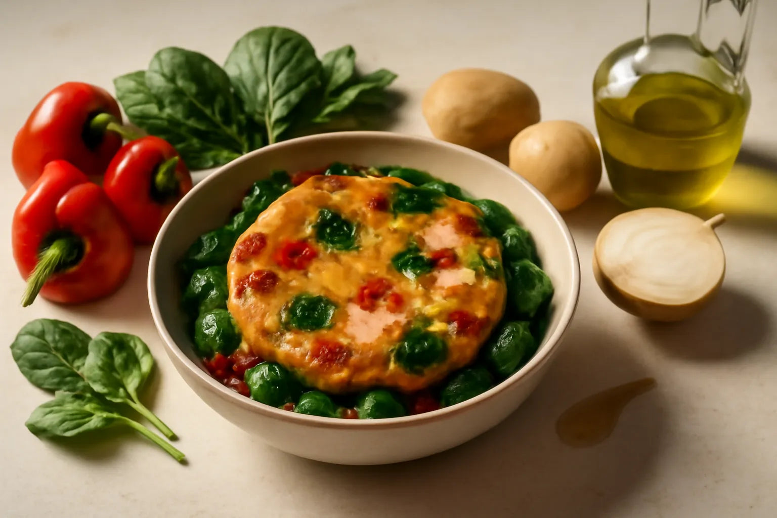 Spaanse omelet ontbijtbowl