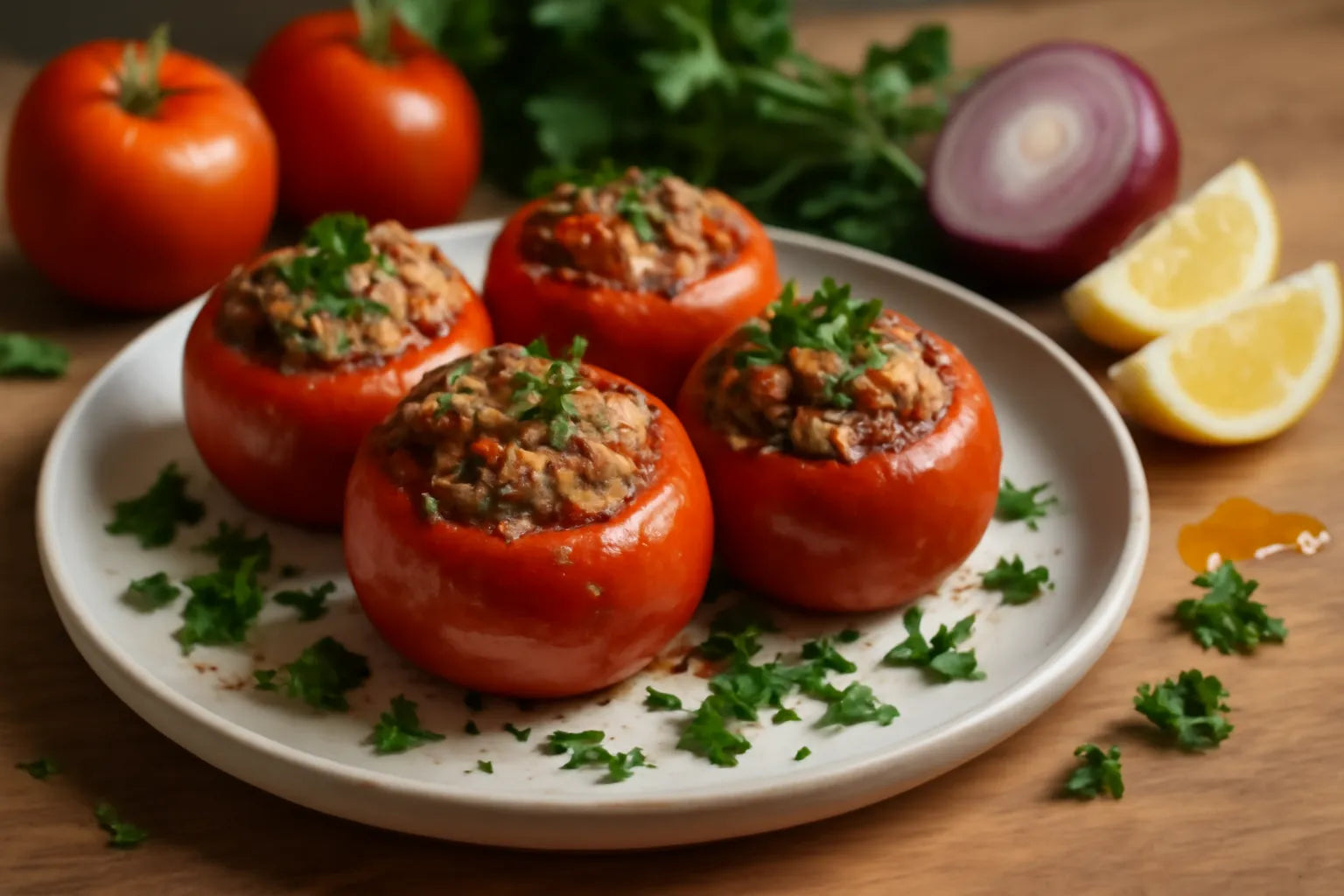 Spaanse tonijn gevulde tomaten