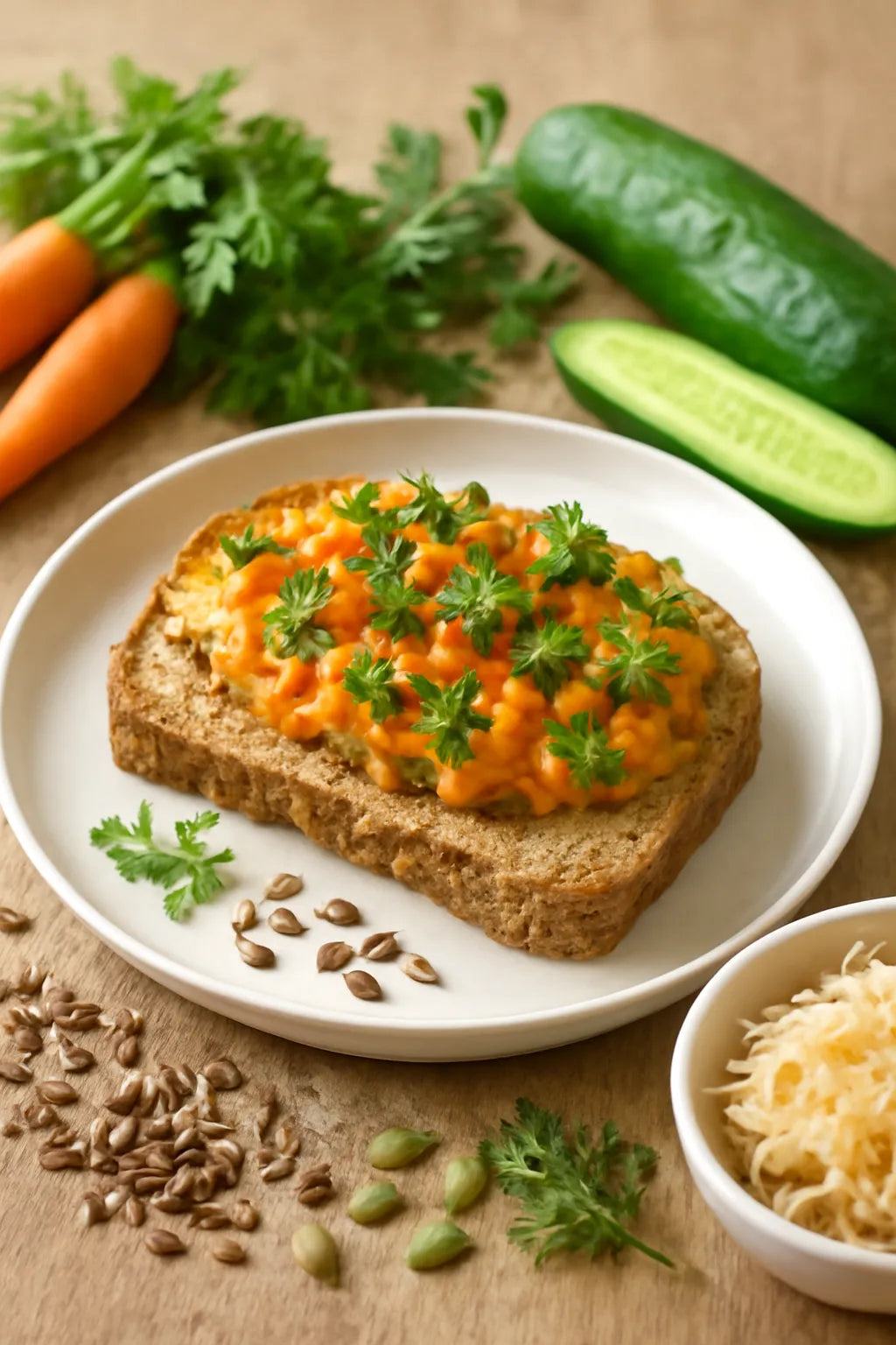 Speltbrood met groentespread
