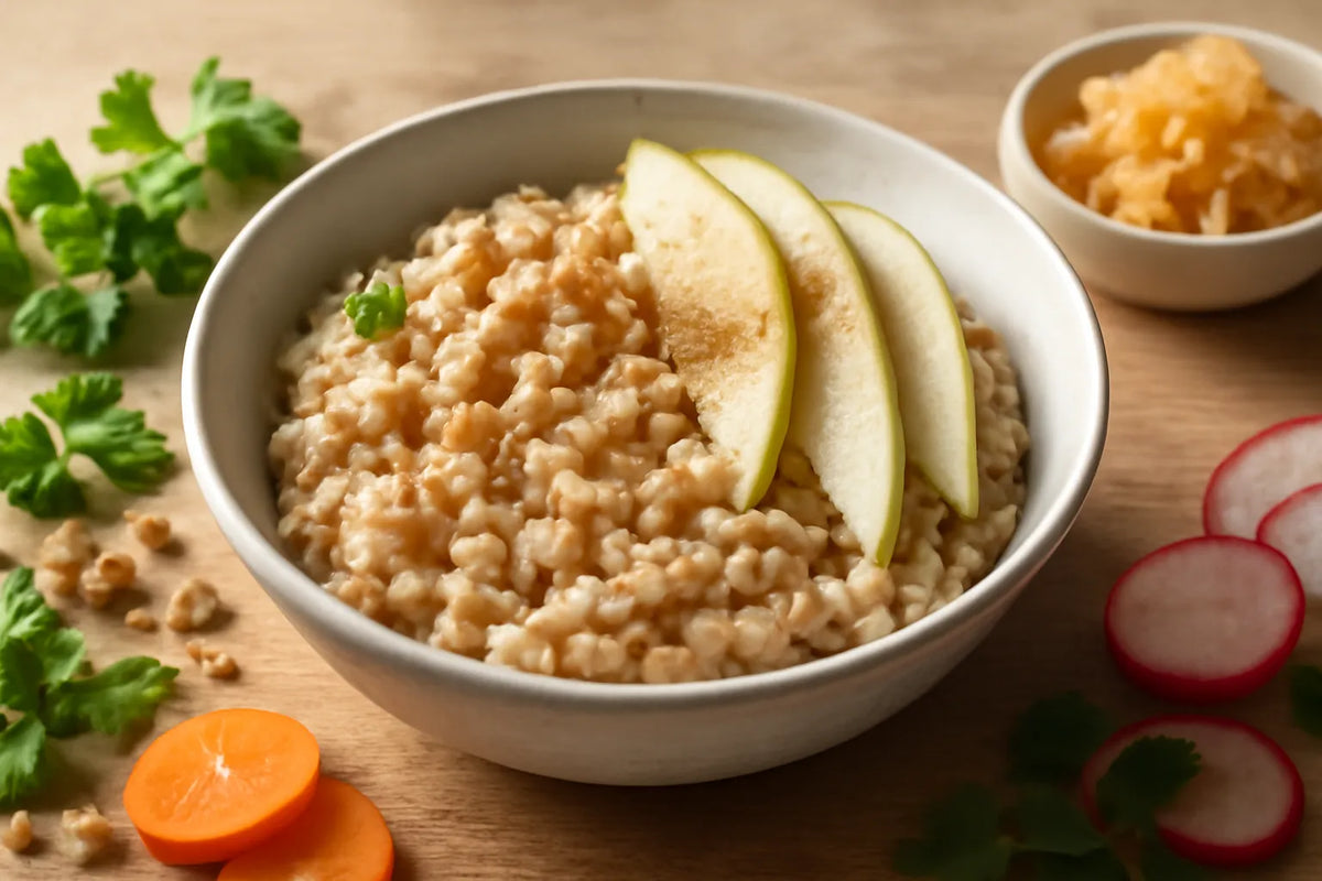 Spelt porridge with pear and cinnamon