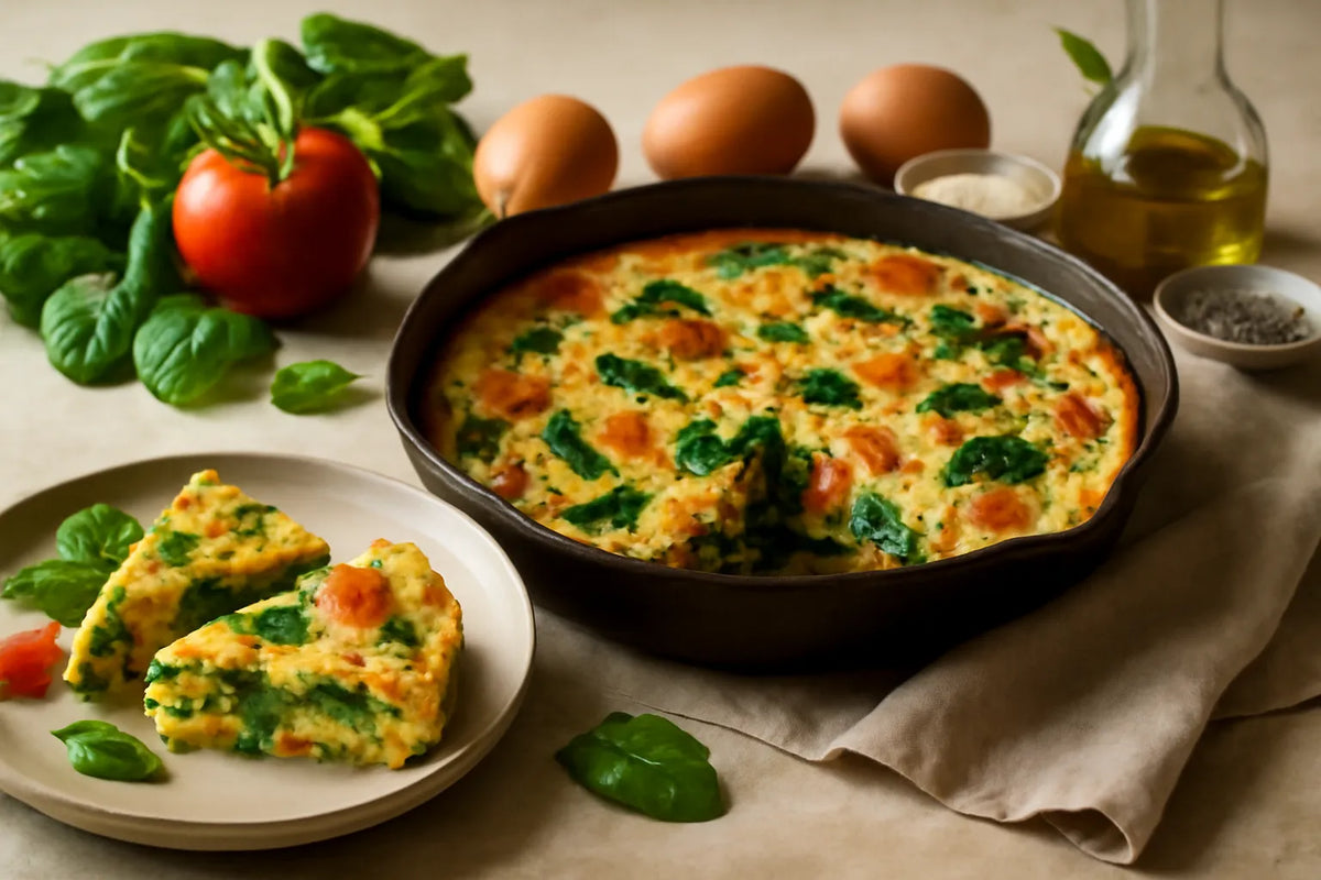 Spinach and tomato frittata