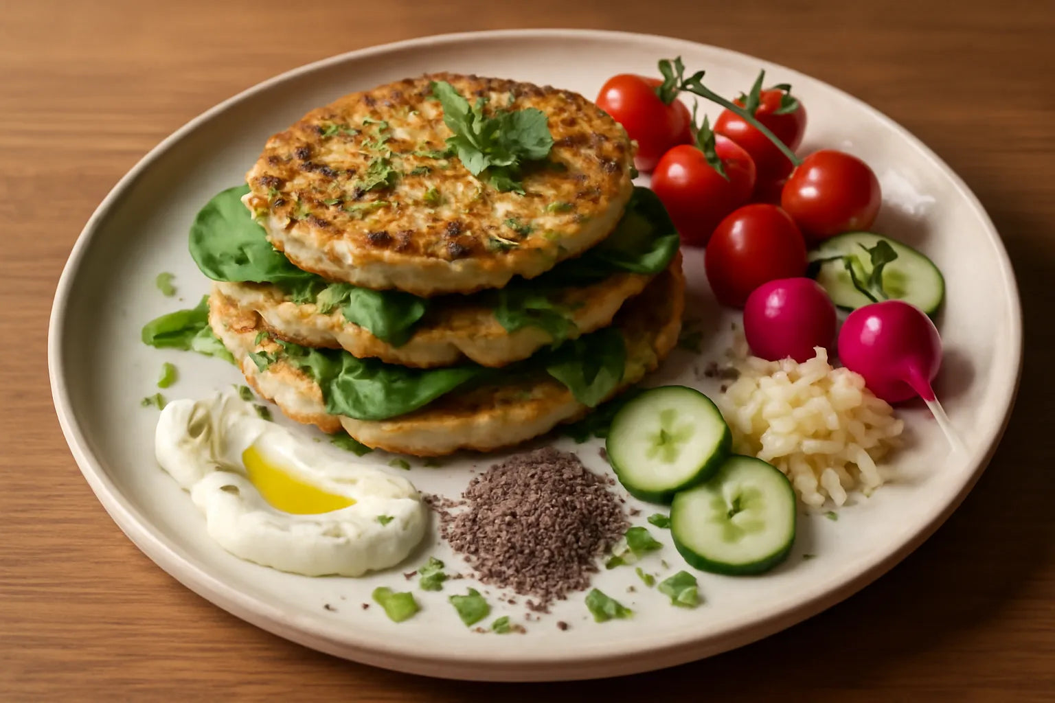 Spinach potato pancakes
