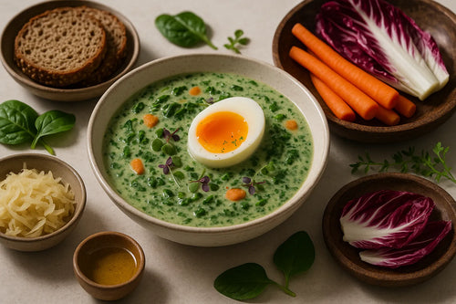 Spinach soup with egg