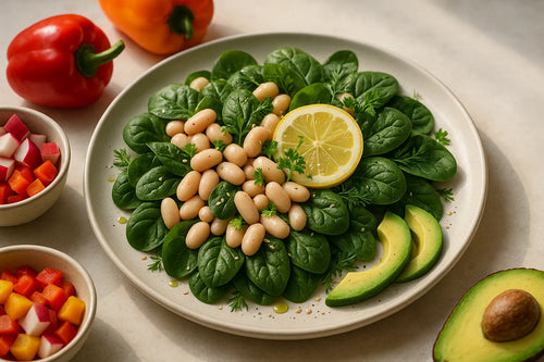 Spinach White Bean Lemon Salad